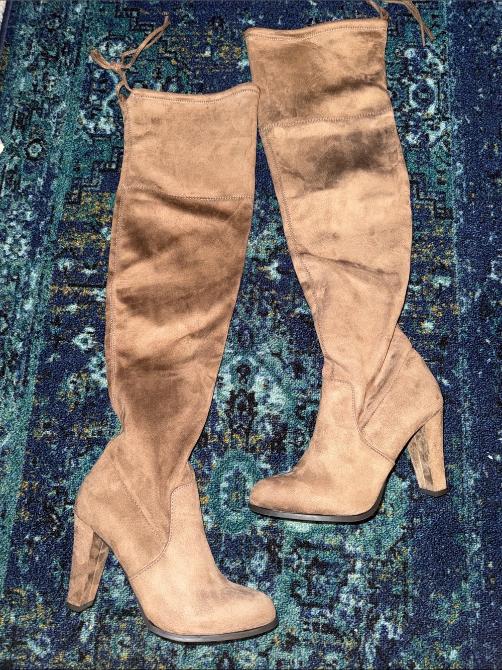 a new day Over-the-Knee Suede Boots in Taupe